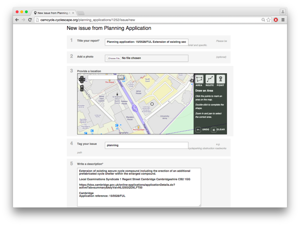 Cloned planning application